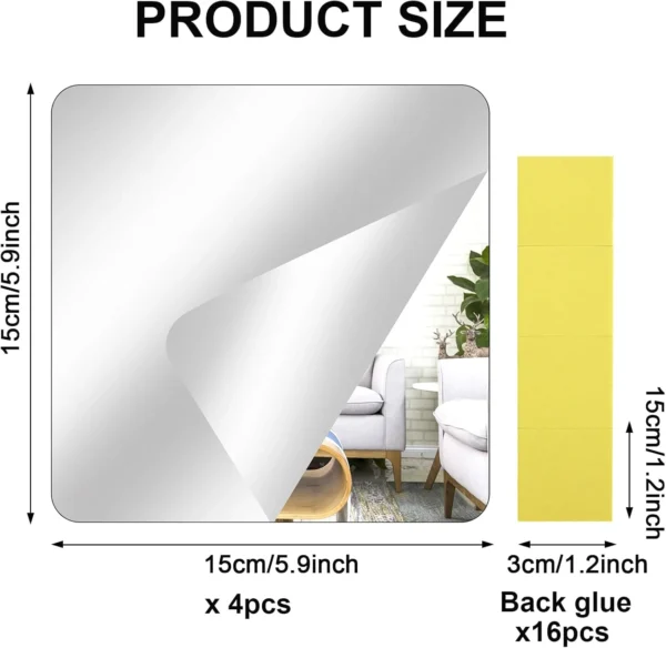 Espejo adhesivo curbo 20x20cm