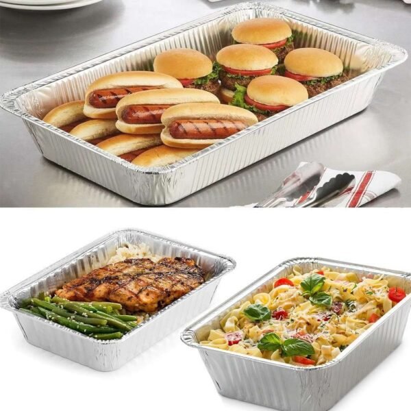 Fuente de aluminio rectangular para hornear