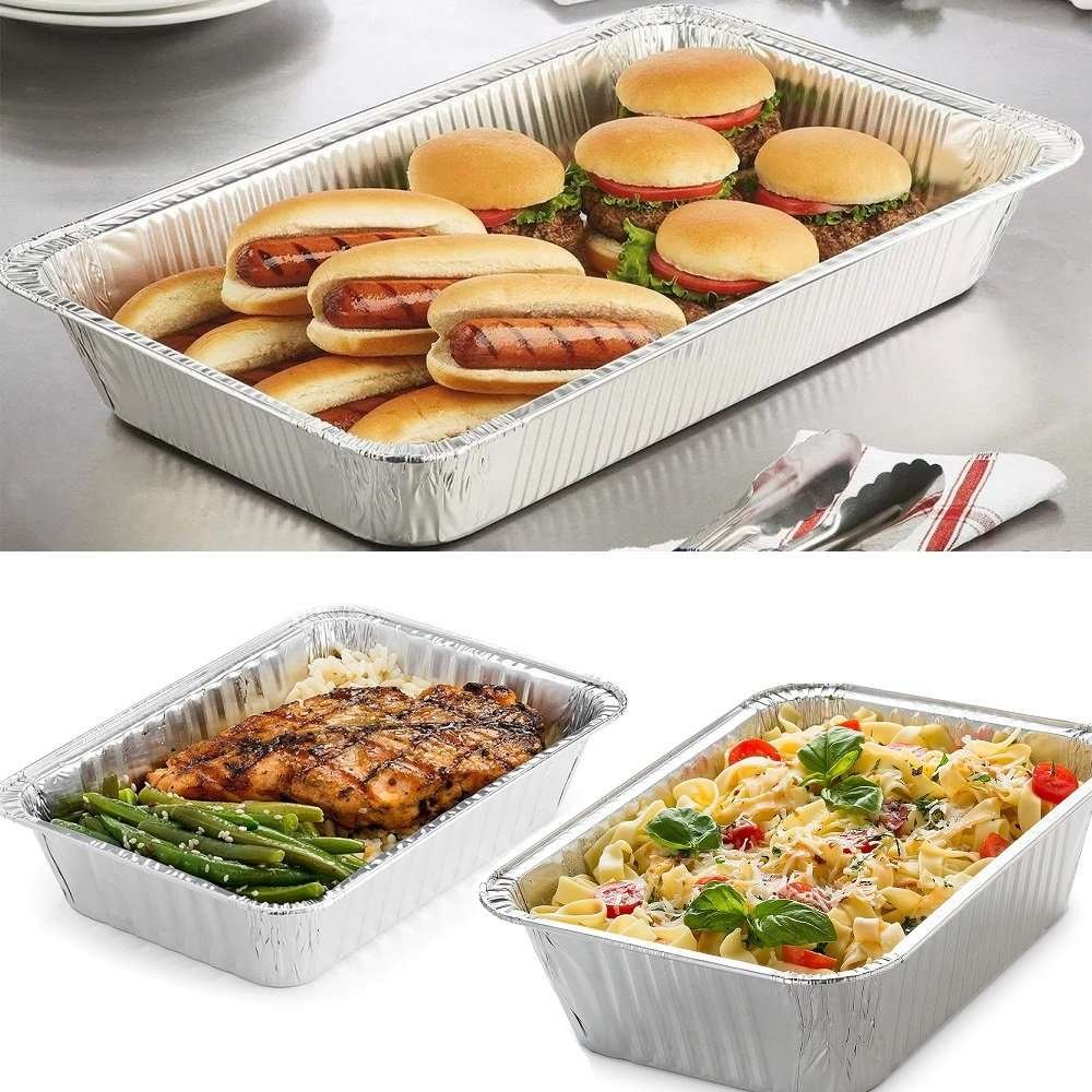 Fuente de aluminio rectangular para hornear