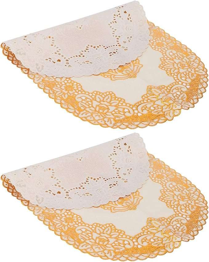 Set de 12 Individuales dorados y plateados rectangulares