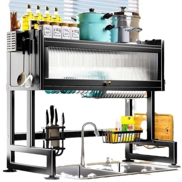 Rack Escurridor de platos con tapa de acrilico