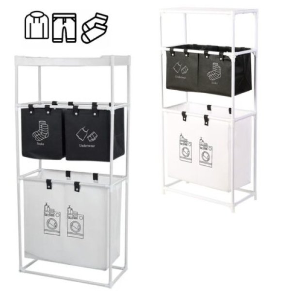 Cesta De Ropa Sucia 4 Compartimentos Multifunción