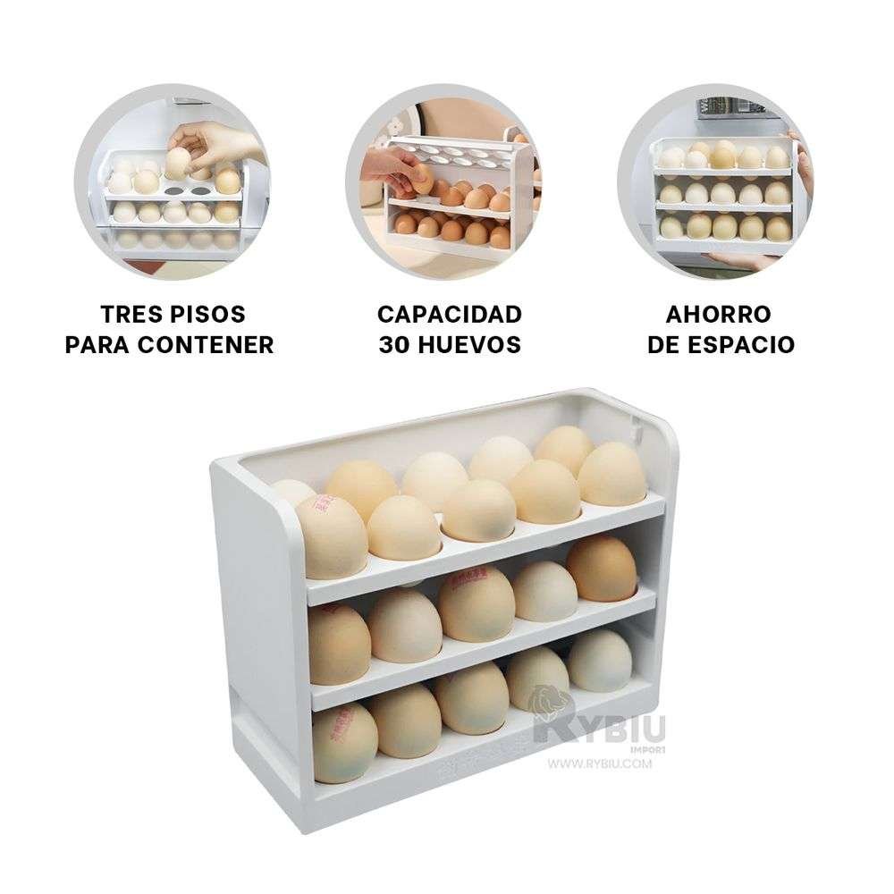 Porta huevos 3 niveles color entero