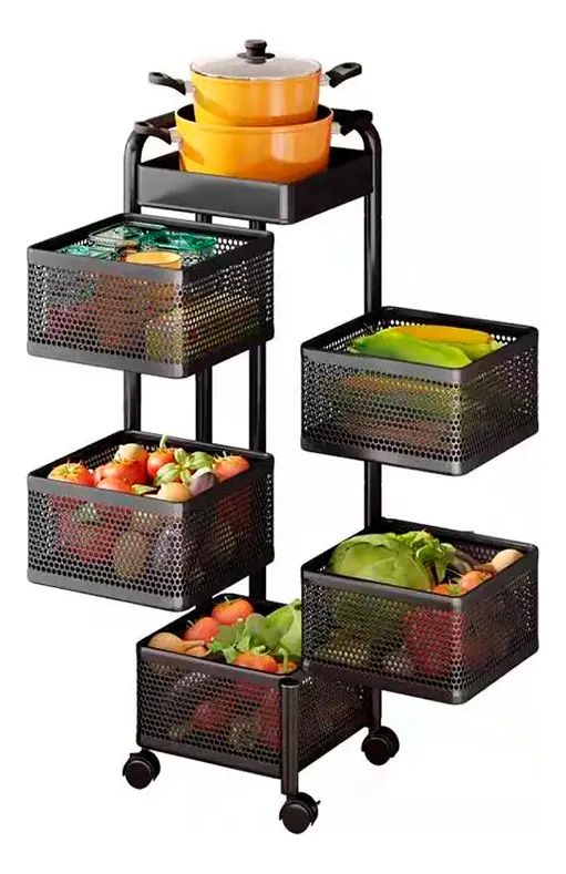Estante Giratorio Organizador Verdulero Frutero 5 Niveles Cuadrado ZD3