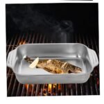 Asadera con tapa Acero Inoxidable bandeja para hornear de 45cm