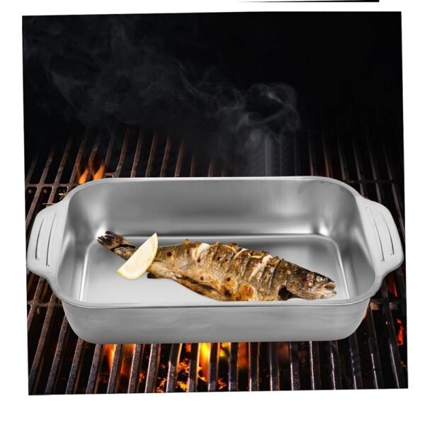 Sk00005945_3 Asadera con tapa Acero Inoxidable bandeja para hornear de 45cm