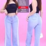 PANT BAGGY LINEAS VALERIA EN DENIN RÍGIDO