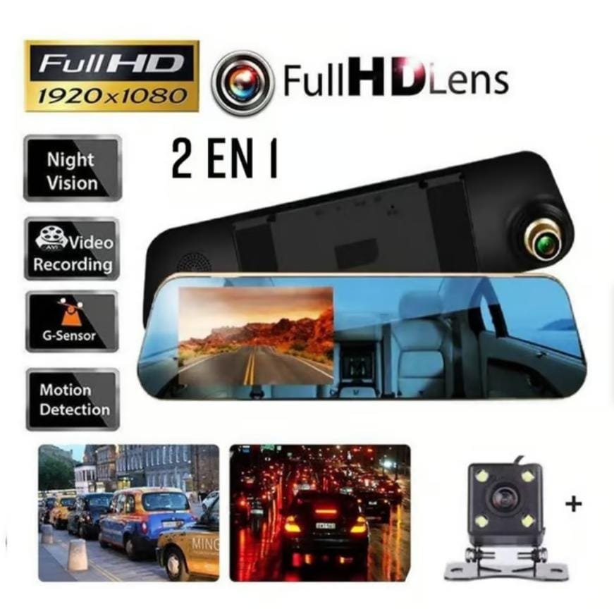 ESPEJO RETROVISOR CON CÁMARA PARA AUTOS