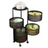 CESTA CIRCULAR GIRATORIA 5 NIVELES PARA VERDULERO Y FRUTERO NEGRO